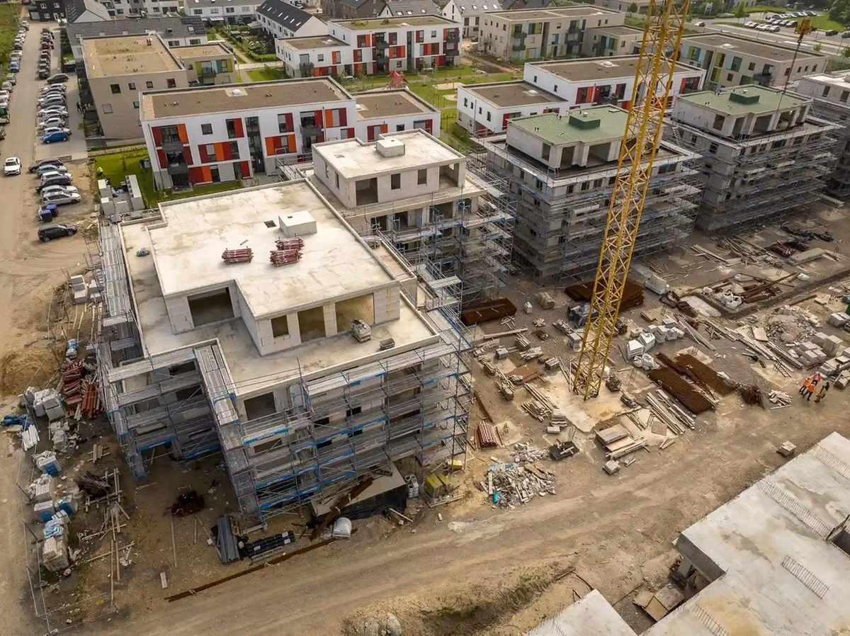 Baustelle aus der Luft als Baudokumentation