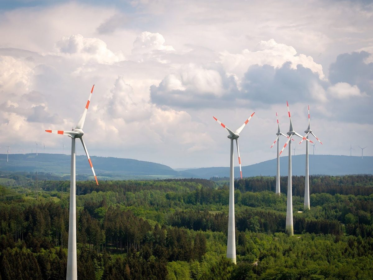 Windpark in der Landschaft